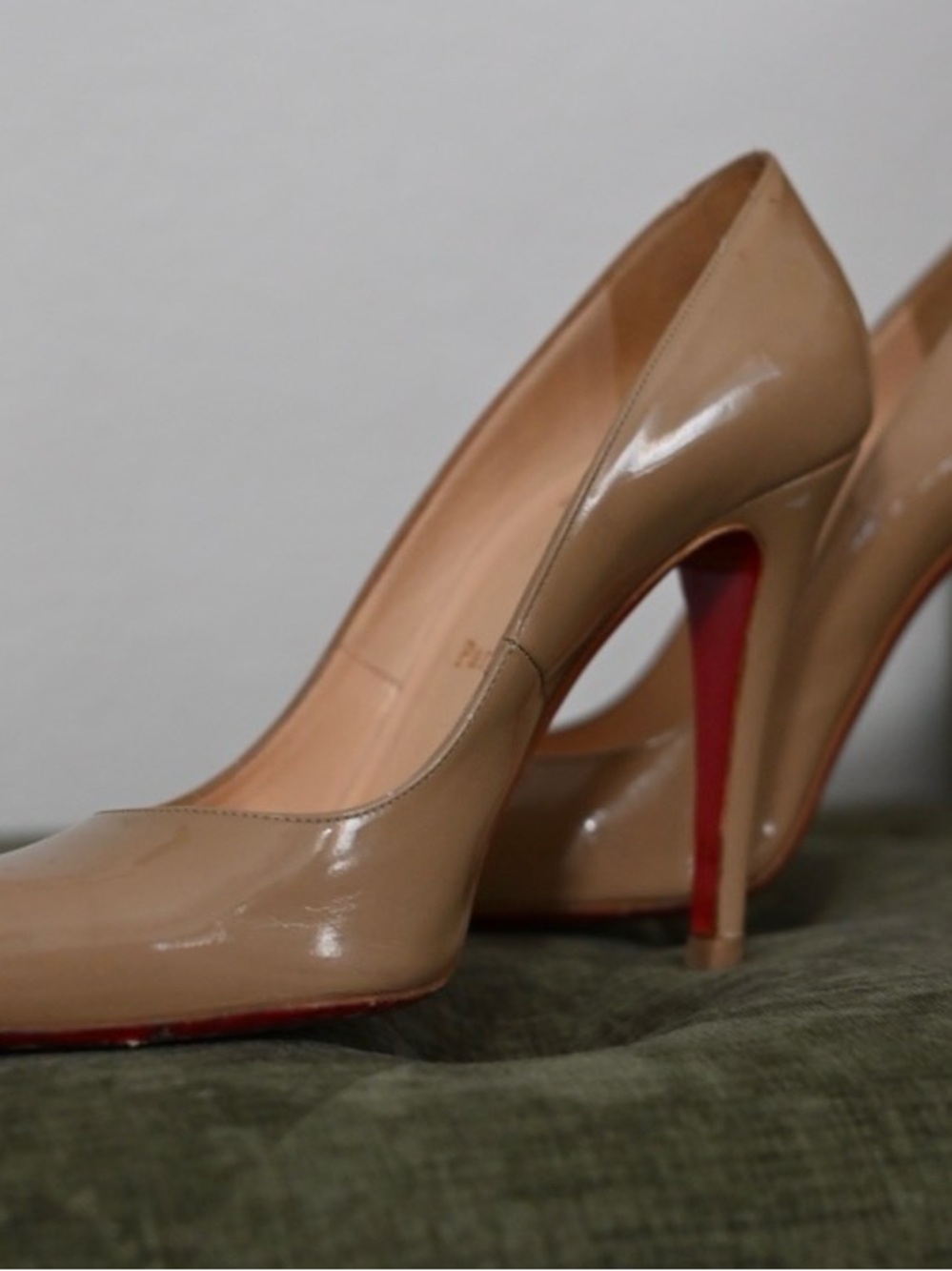 Louboutin Patent High Heel Pumps with Red Sole